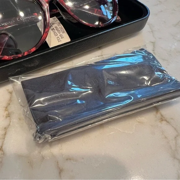 NWT Alexander McQueen AM0045OA Red/Tortoise Cat Eye Glasses Frames - Picture 10 of 12